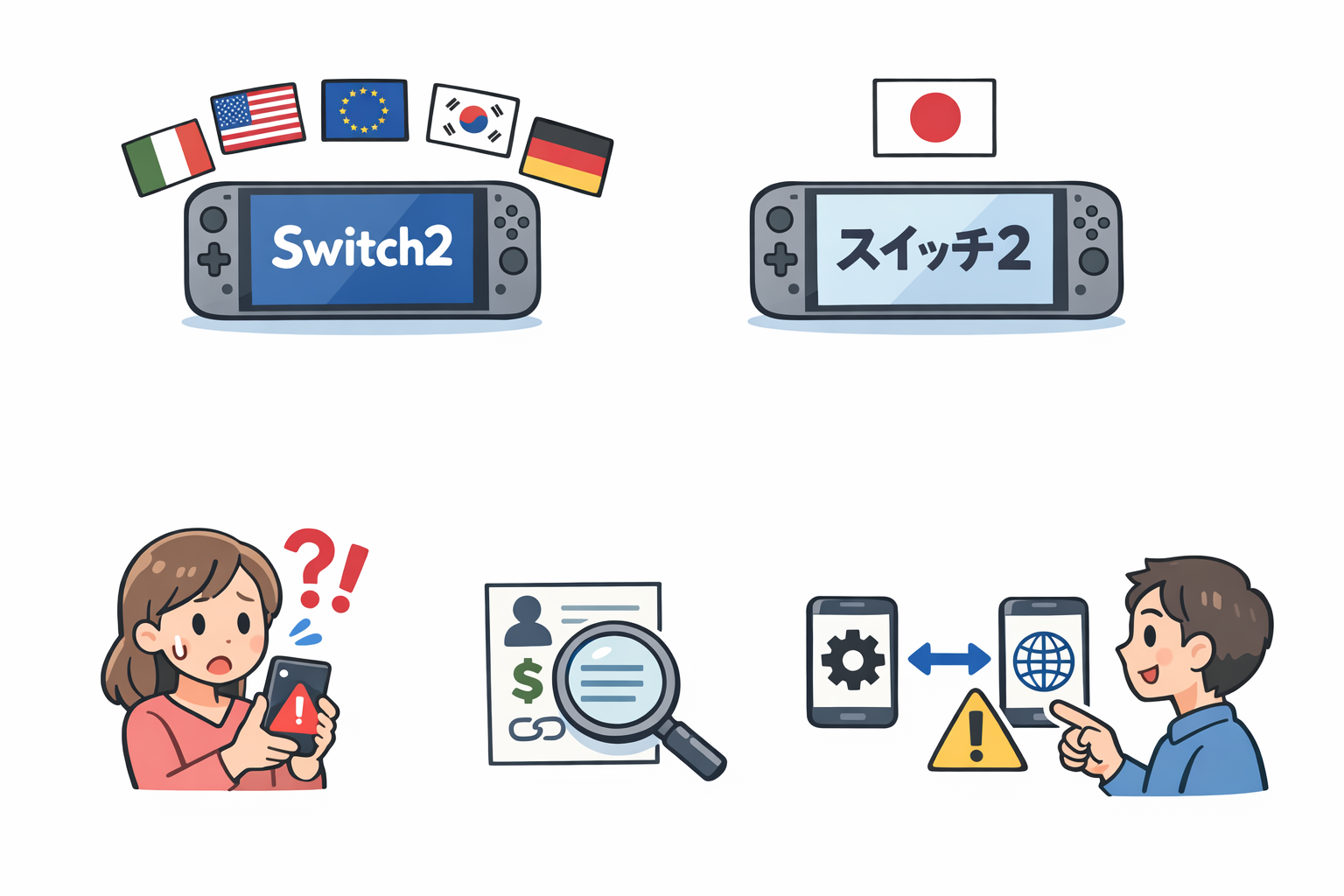 Switch2多言語版と日本語版の5つの違い