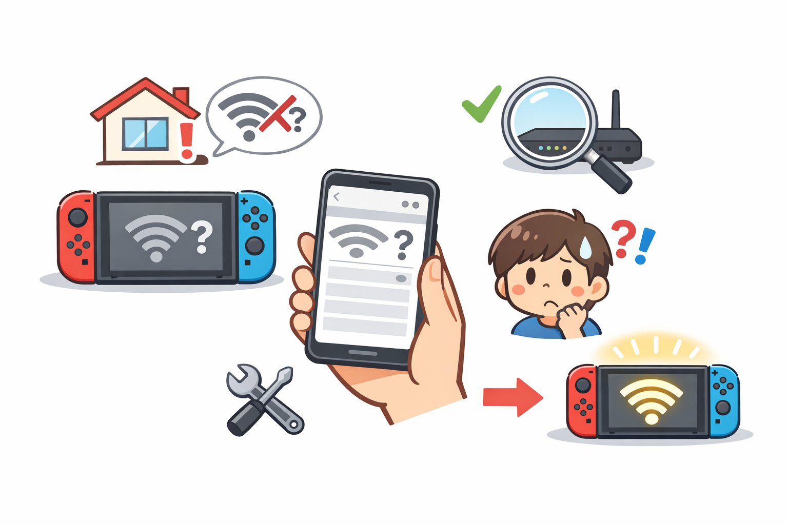 自宅のWi-Fiが表示されない場合の対処法