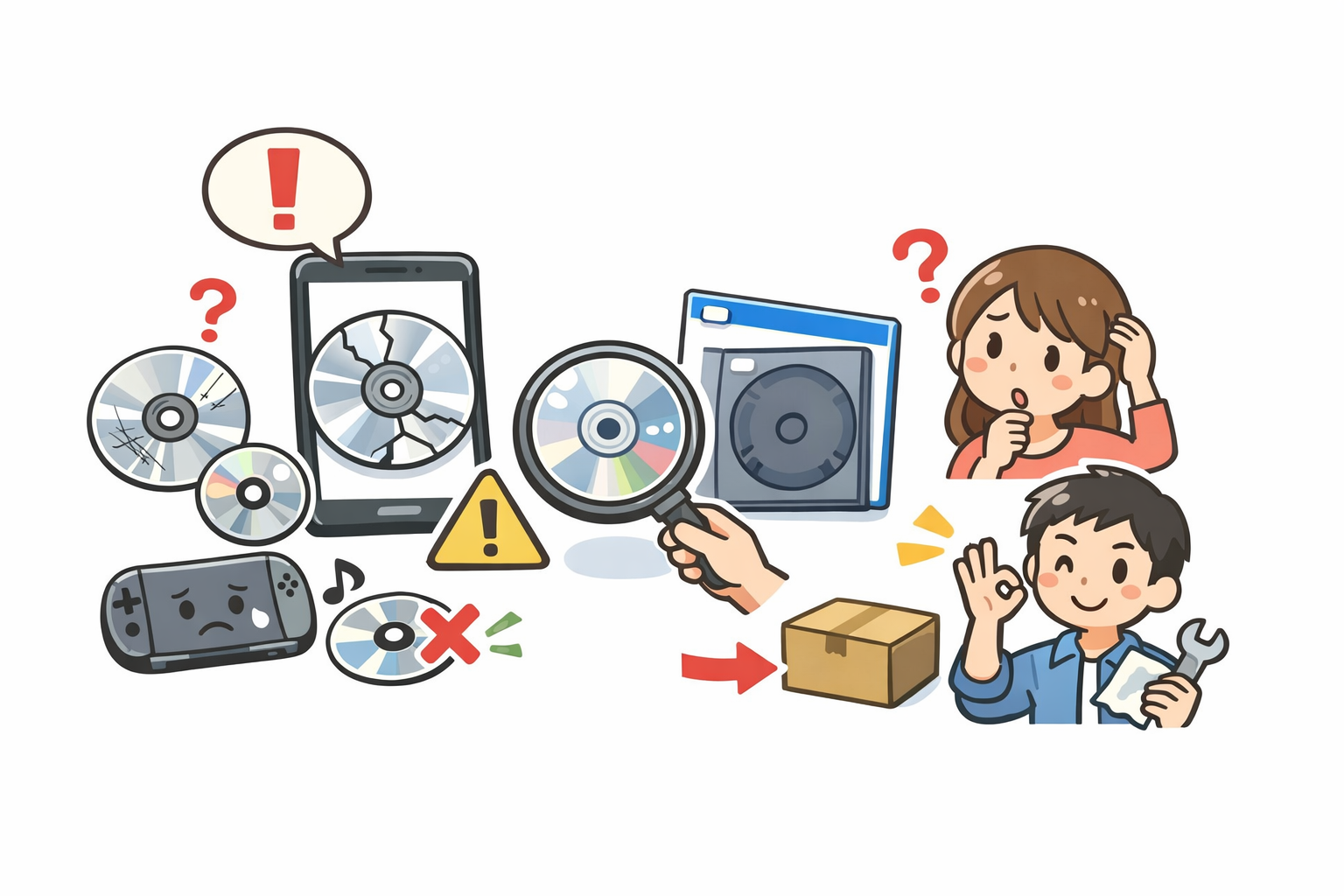 ディスク不備で考えられる具体的な状態