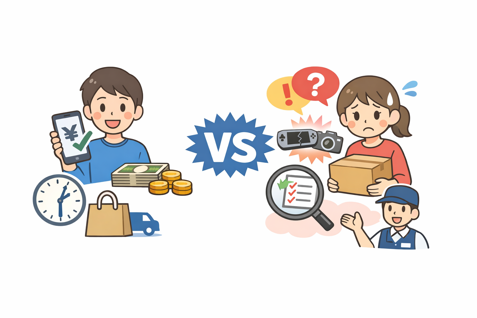 駿河屋のスマ得とあんしん持ち込みの違いを比較