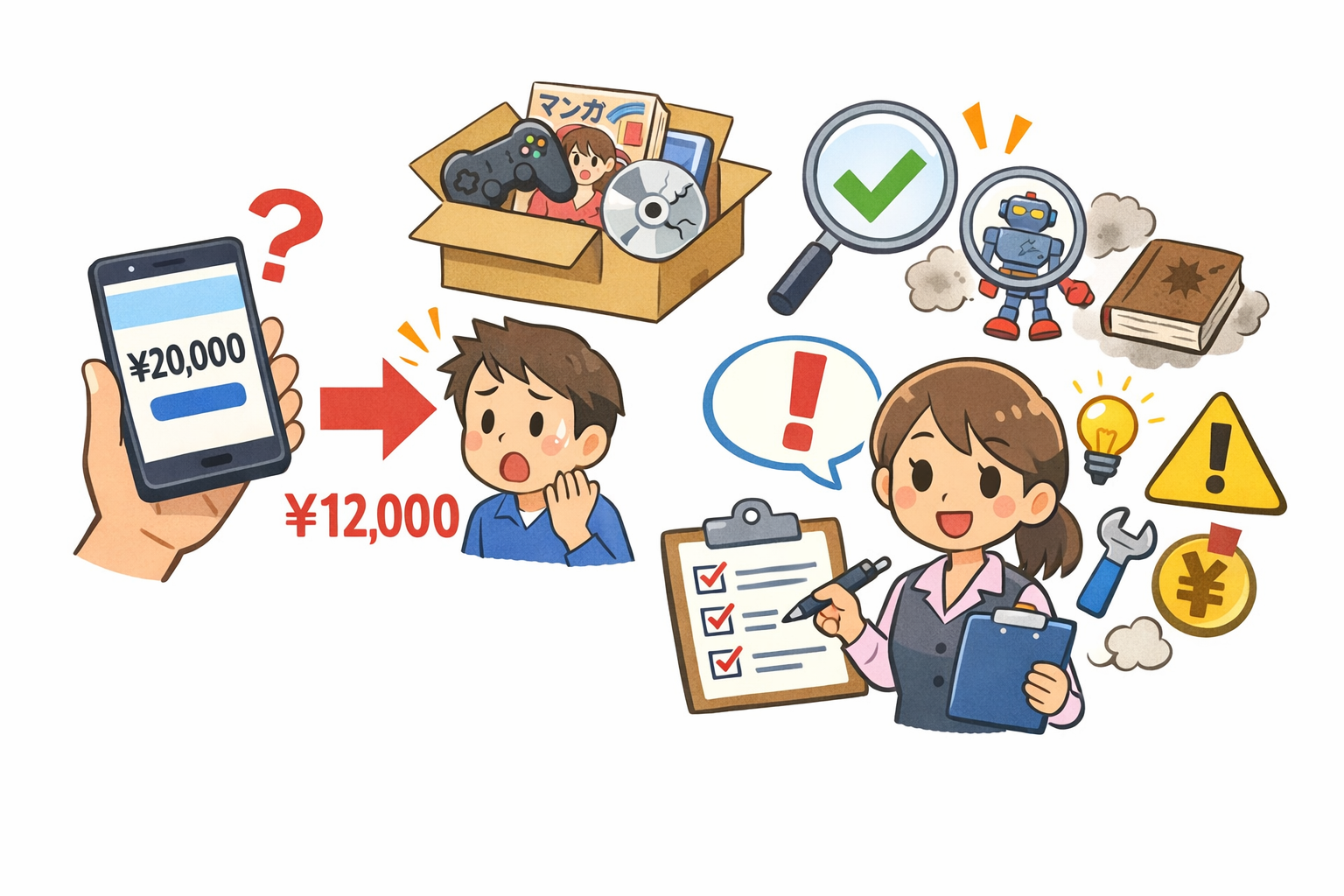 駿河屋の「あんしん買取」で見積もりと実際の査定額が違う5つの原因