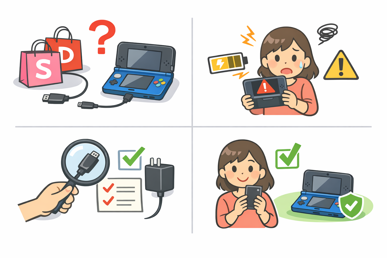 100均で3DS充電ケーブルを探すときのポイント
