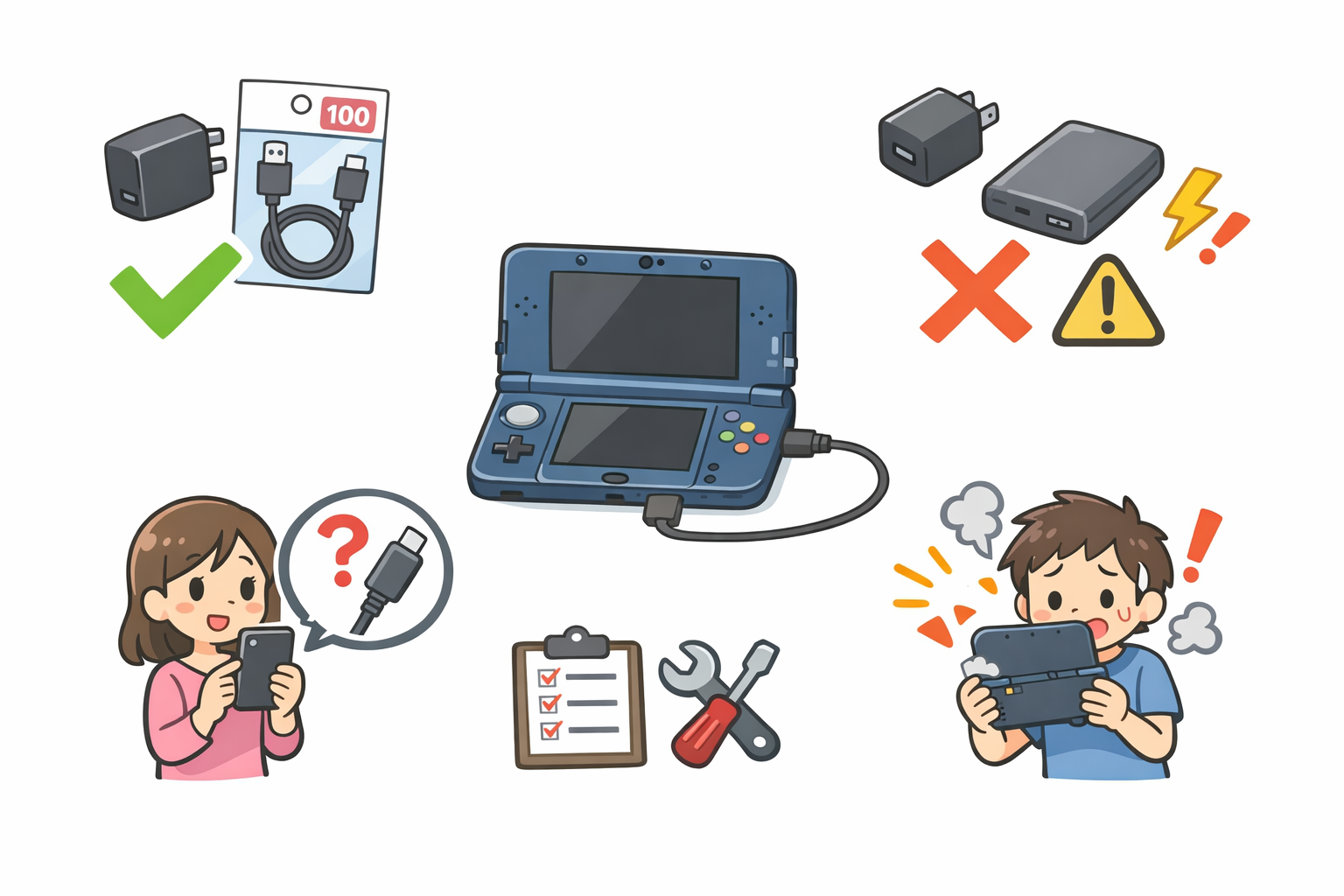 3DSの充電に使えるもの・使えないもの