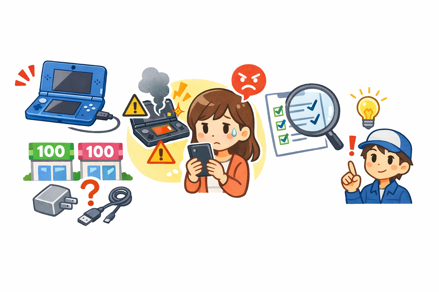 3DSの充電器は100均で代用できる？