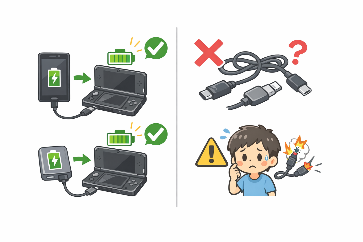 3DSを充電器無しで充電する方法は2つ