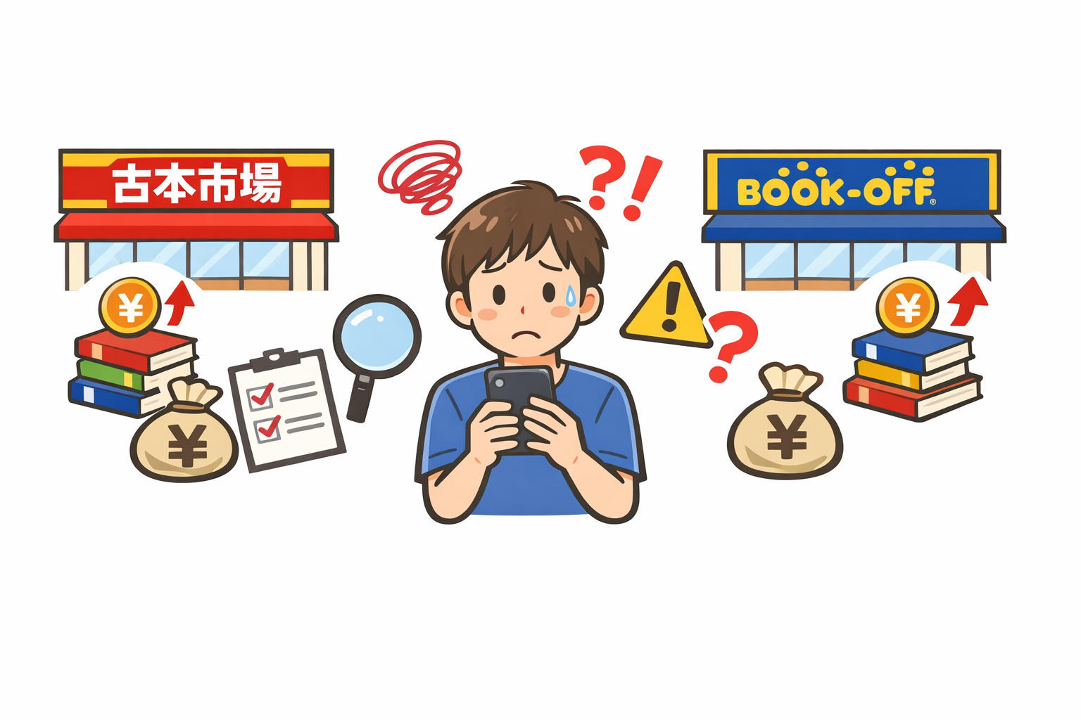 古本市場とブックオフはどっちが高く売れる?