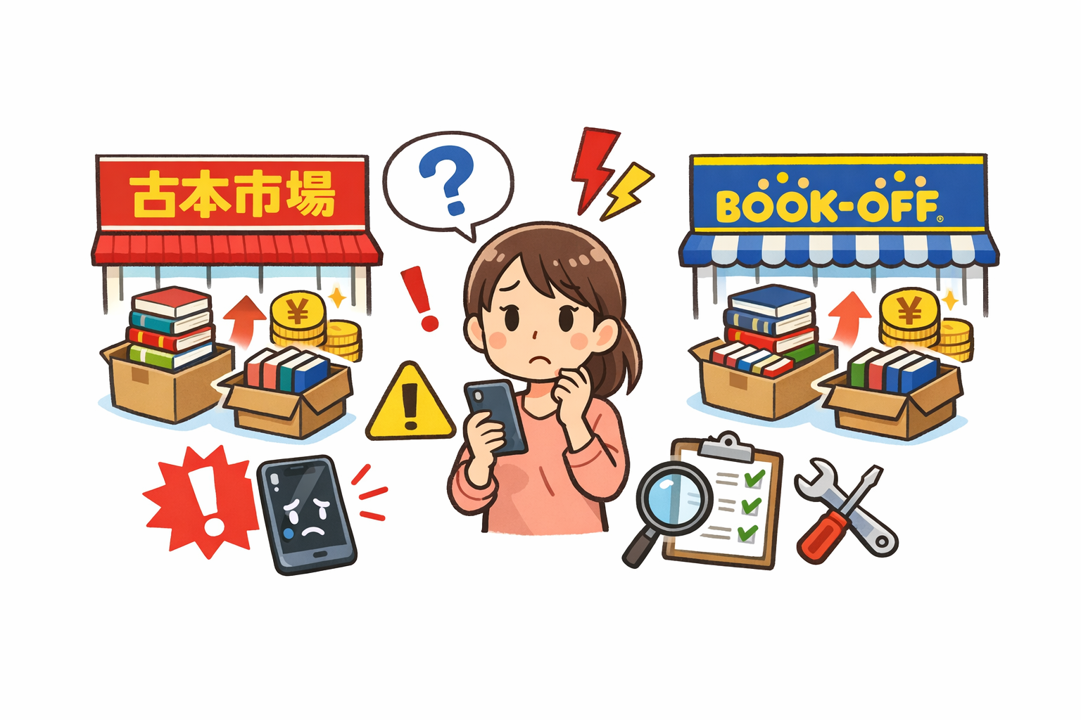古本市場とブックオフの買取サービスを比較