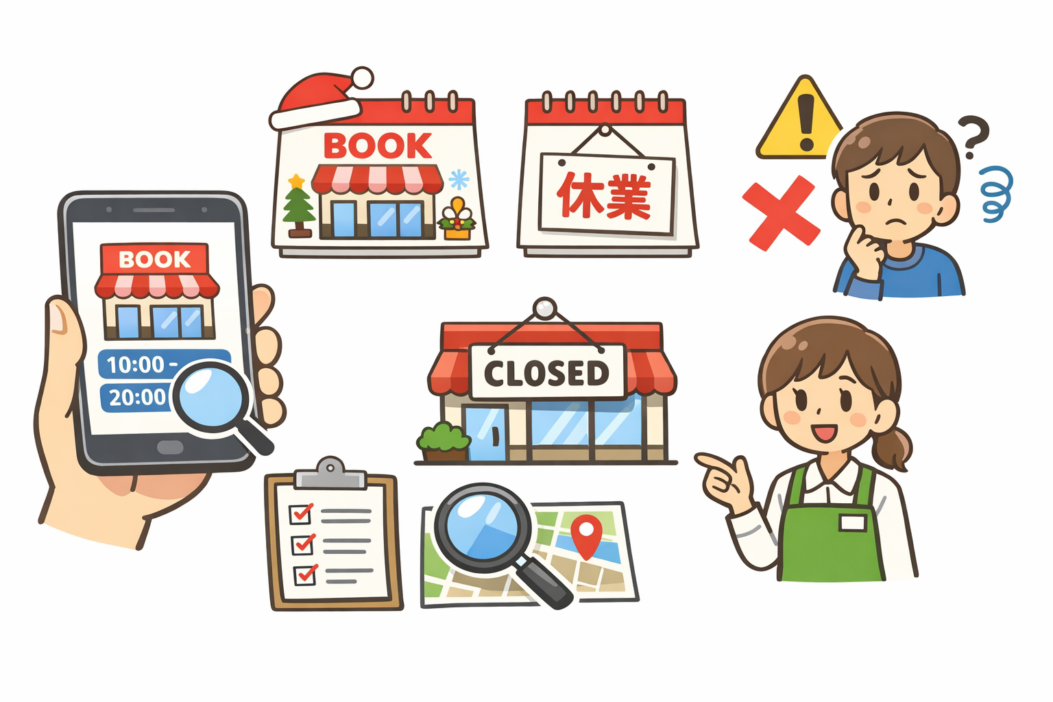 年末年始や臨時休業にも注意